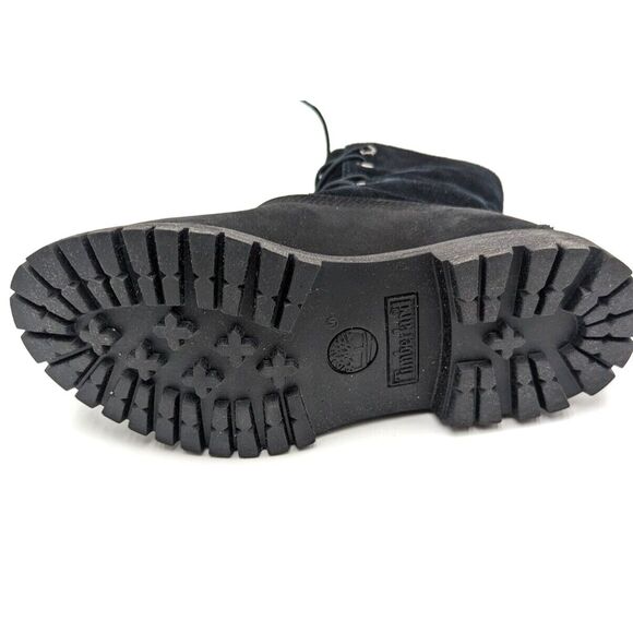 Timberland Authentic Women Waterproof Fleece Fold Down Boot Black Leather US 6.5 - Picture 9 of 15